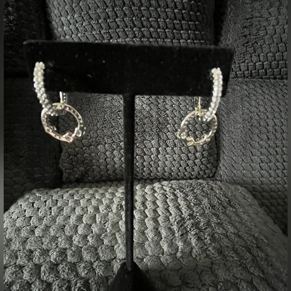 Elegant Silver Hoop Earrings - Picture 1 of 3